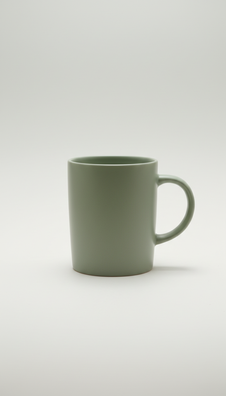 Sage Tint Ceramic Mug Wide Handle