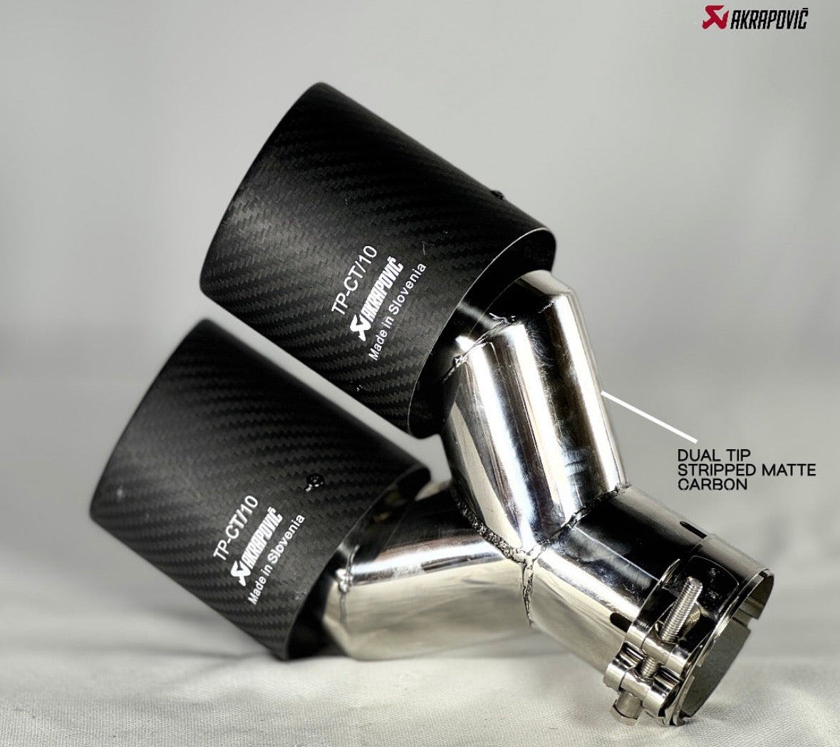 Akrapovic Style Dual Exhaust Tip –|Matte Carbon Fiber Finish (Universal Fit) (74-79mm)