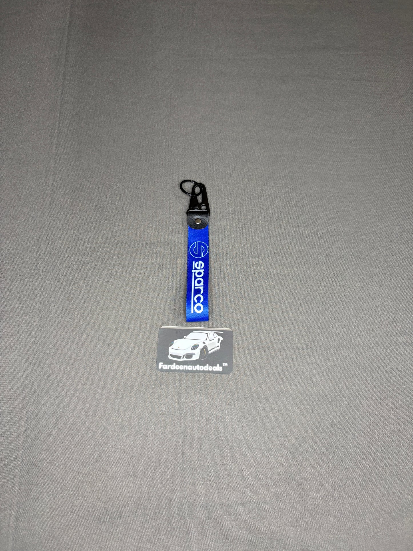 SPARCO Blue Double-Layer Fabric Car Keychain