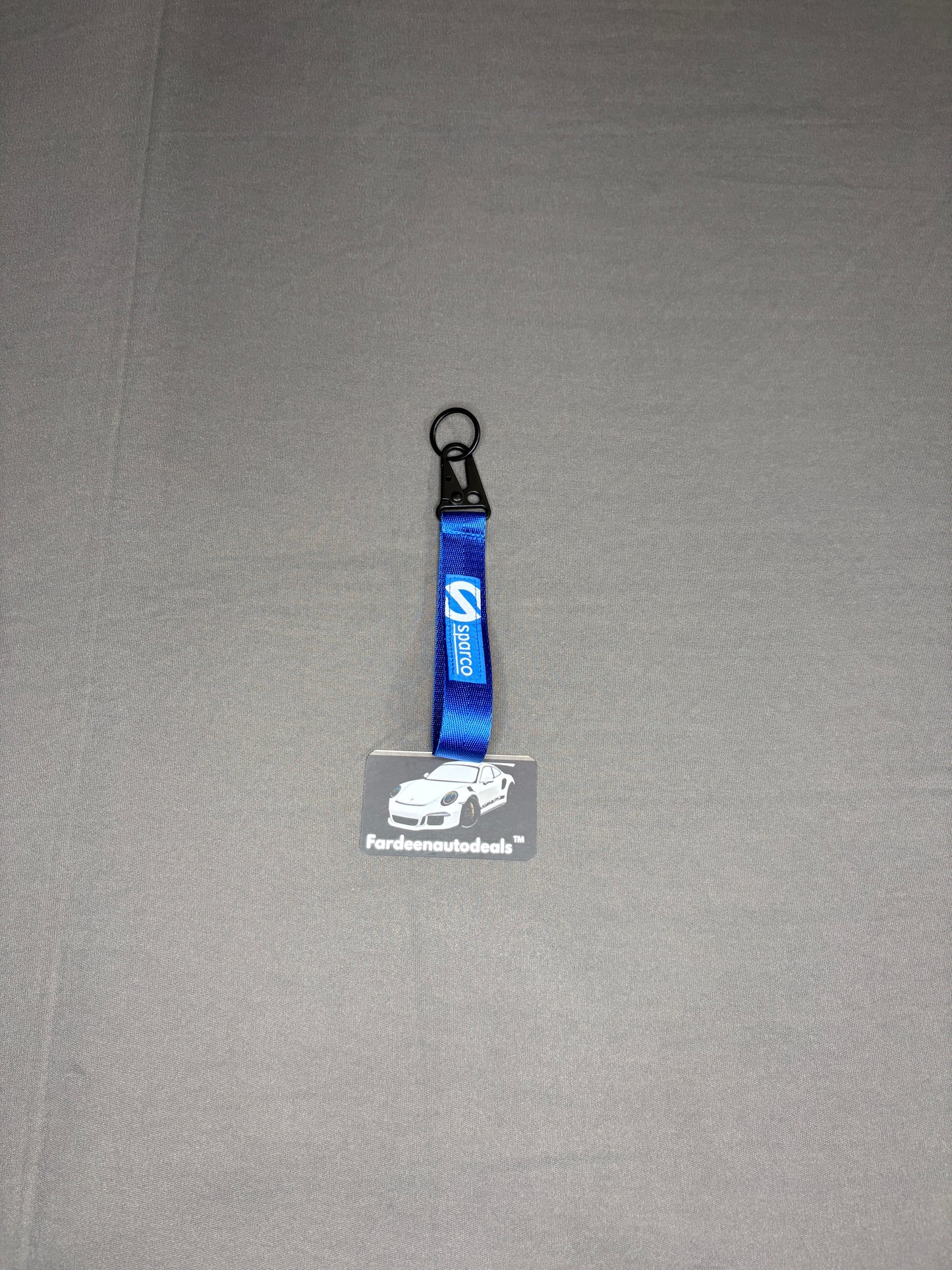 Sparco Blue Double-Layer Fabric Car Keychain