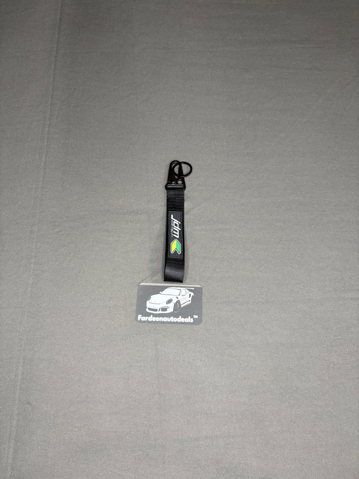 JDM Arrow Black Double-Layer Fabric Car Keychain