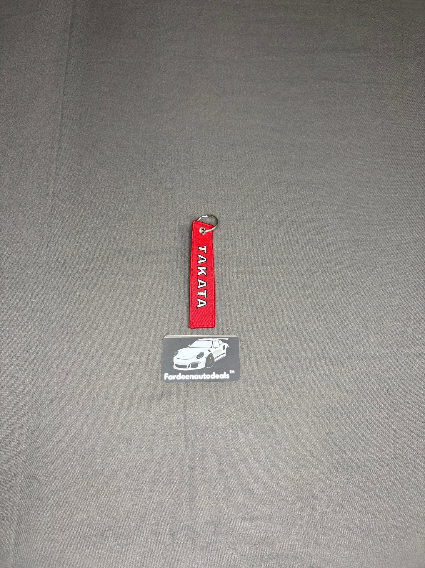 TAKATA Red Single-Layer Fabric Car Keychain