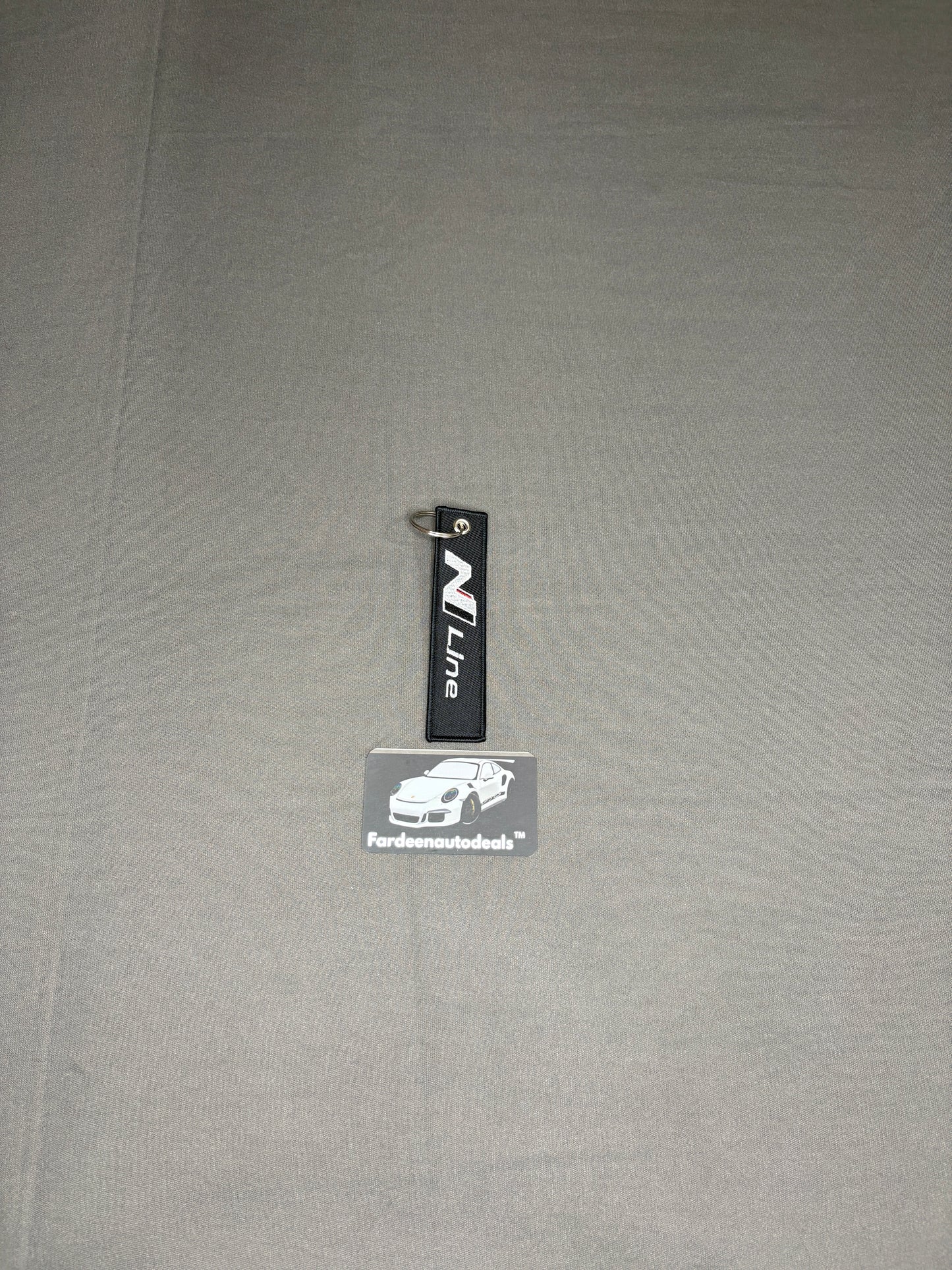 N Line Black Single-Layer Fabric Car Keychain