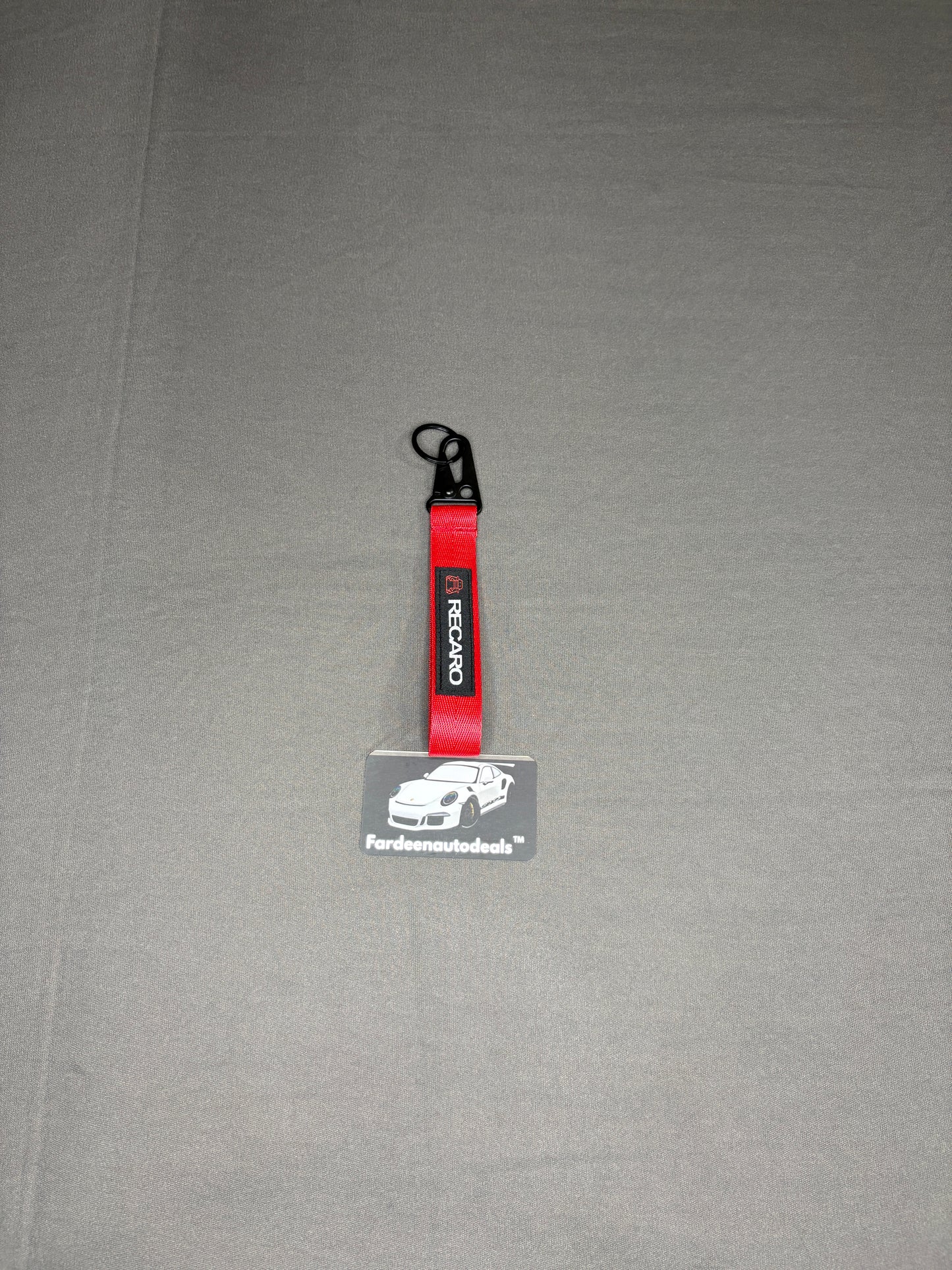 RECARO Red Double-Layer Fabric Car Keychain