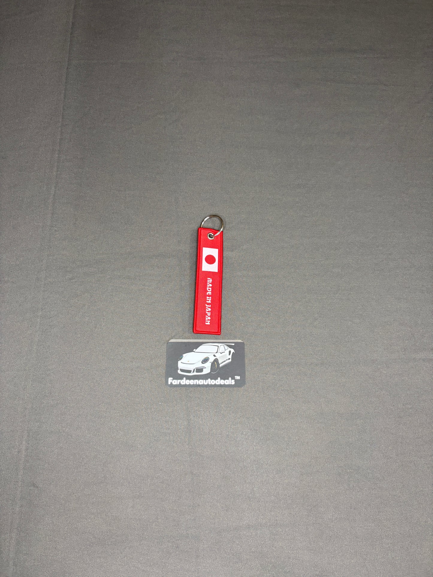 JDM Made in Japan Red Single-Layer Fabric Car Keychain