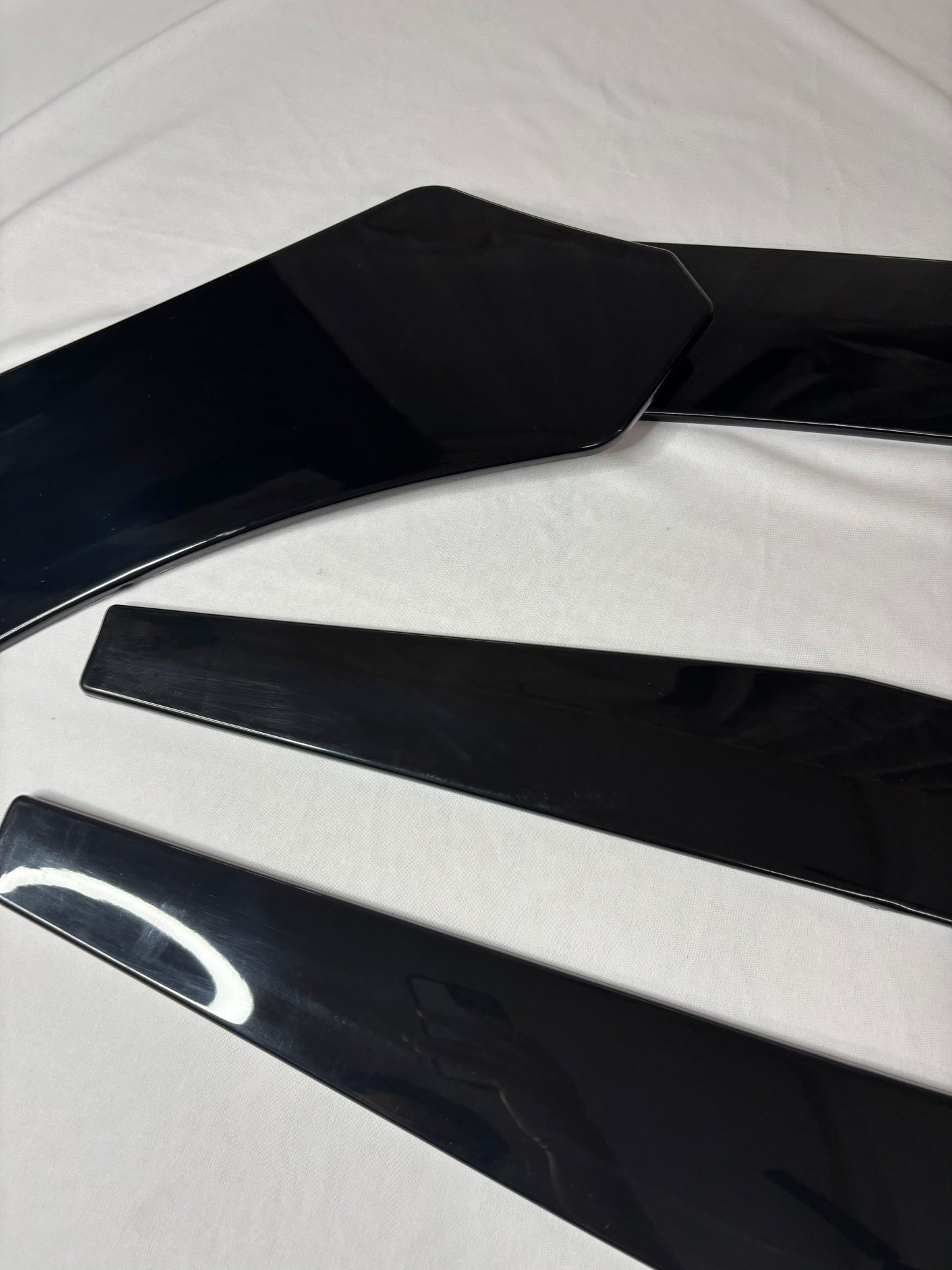 Glossy Black Front Splitter & Side Skirt Kit – Universal Fit