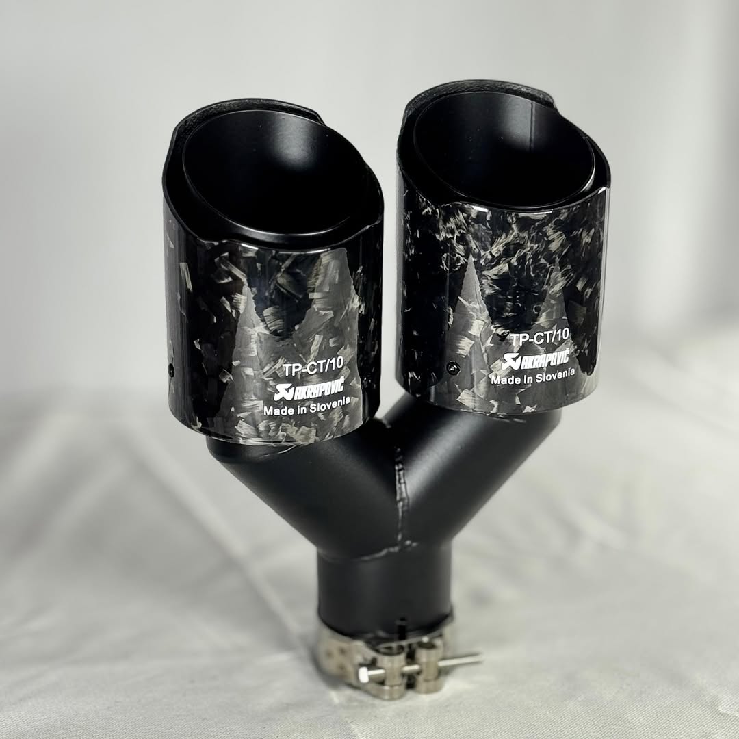 Akrapovic Exhaust Tip | Black Forged Carbon Dual Tip