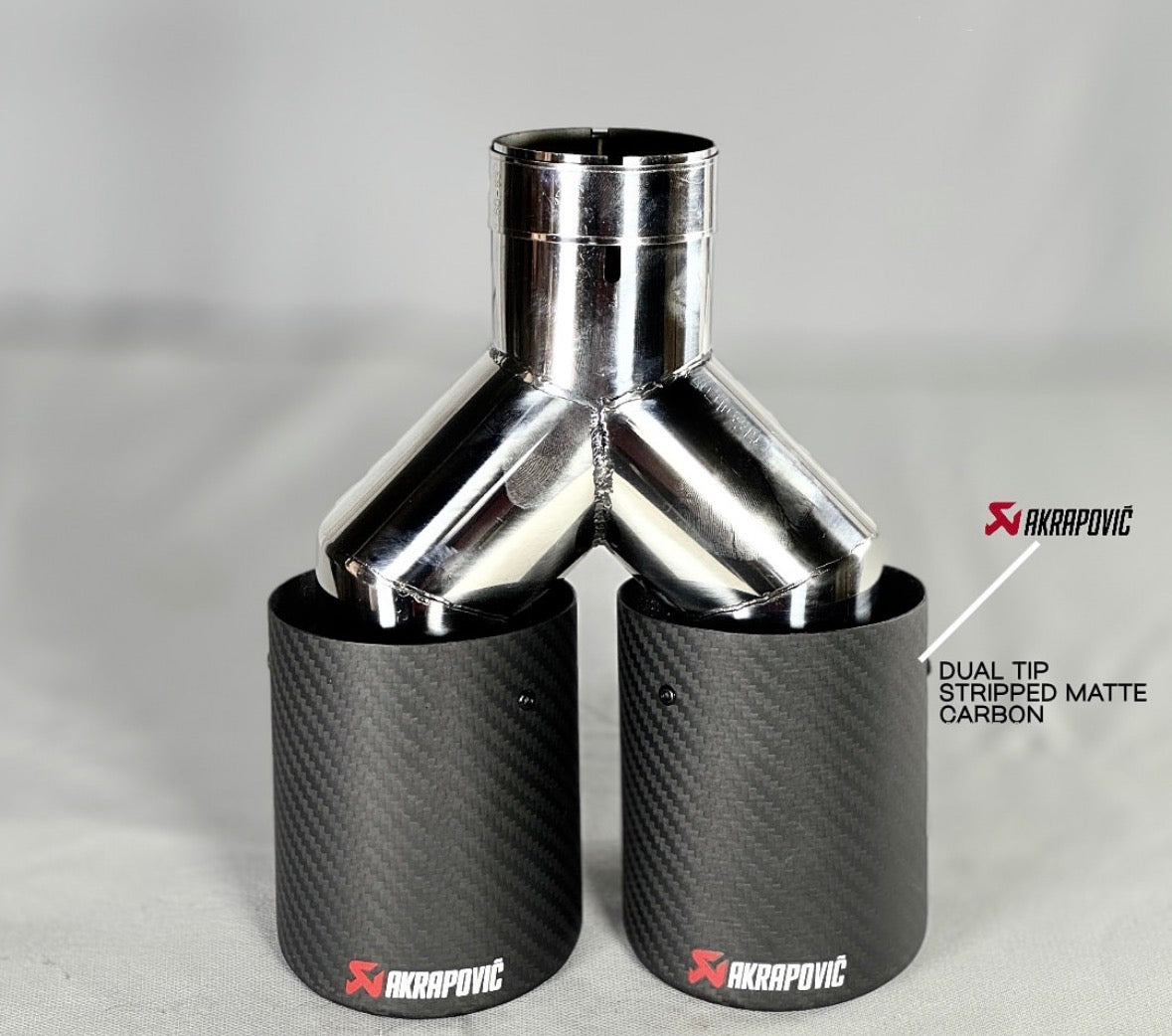 Akrapovic Style Dual Exhaust Tip –|Matte Carbon Fiber Finish (Universal Fit) (74-79mm)