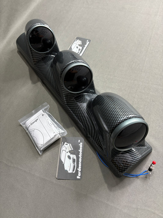 HKS Triple Pillar Gauge Meter | RPM, Water Temperature and Battery Volts | Universal Fit