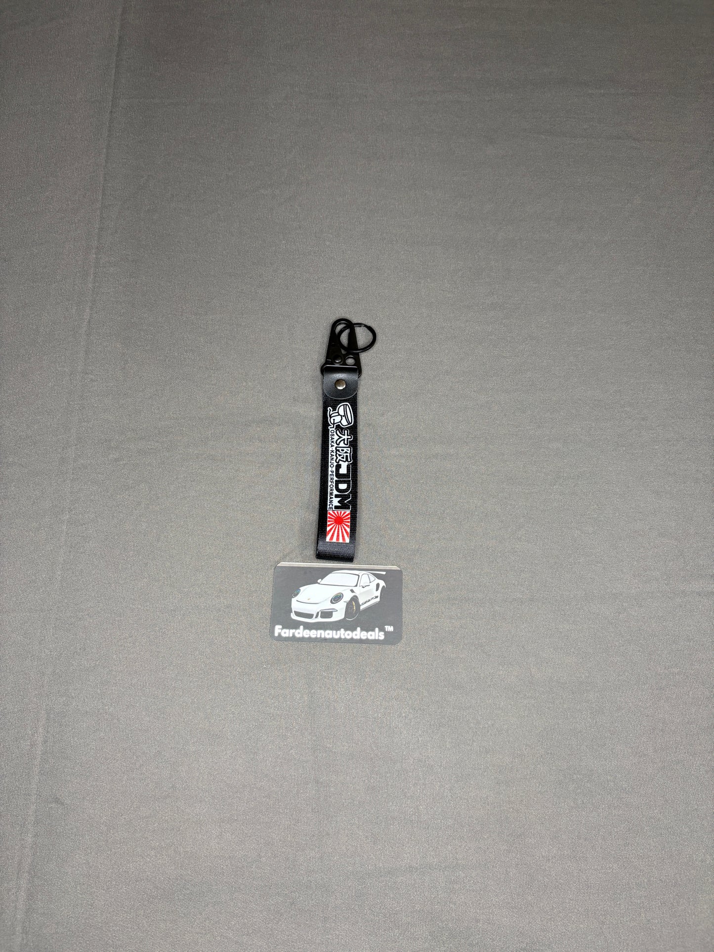 Osaka JDM Black Double-Layer Fabric Car Keychain