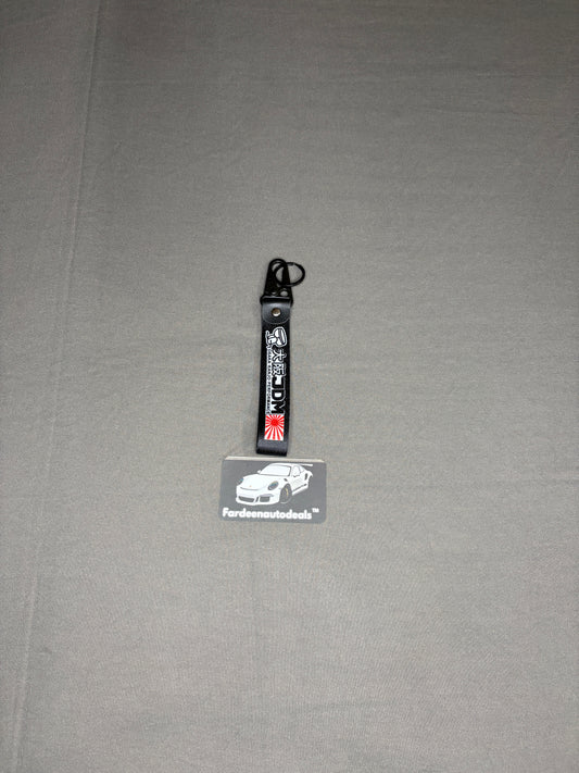 Osaka JDM Black Double-Layer Fabric Car Keychain