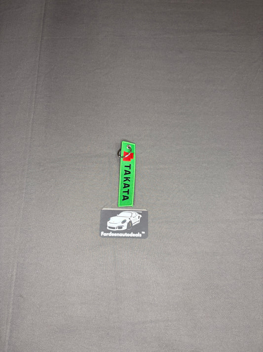 TAKATA Green Single-Layer Fabric Car Keychain