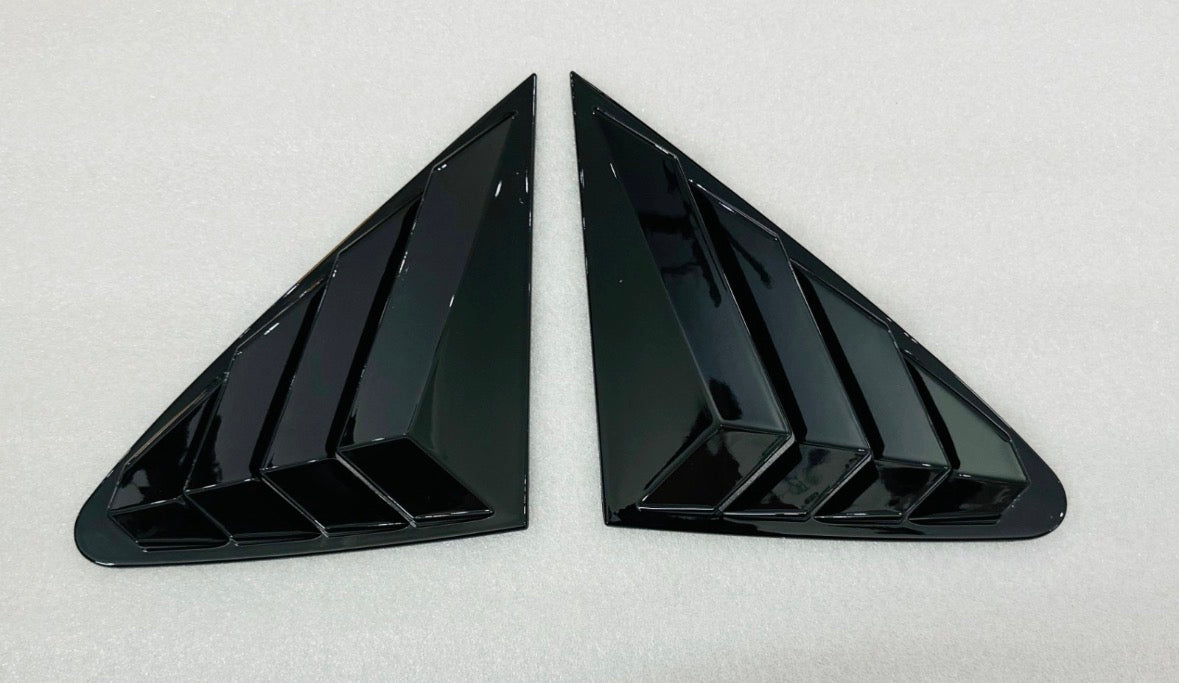 Volkswagen Virtus Premium Cosmetic Upgrade Combo | Window Louvers, Batman Mirror Covers, GT Steering Badge, Fog Lamp Covers & Gloss Black + Carbon VW Logos