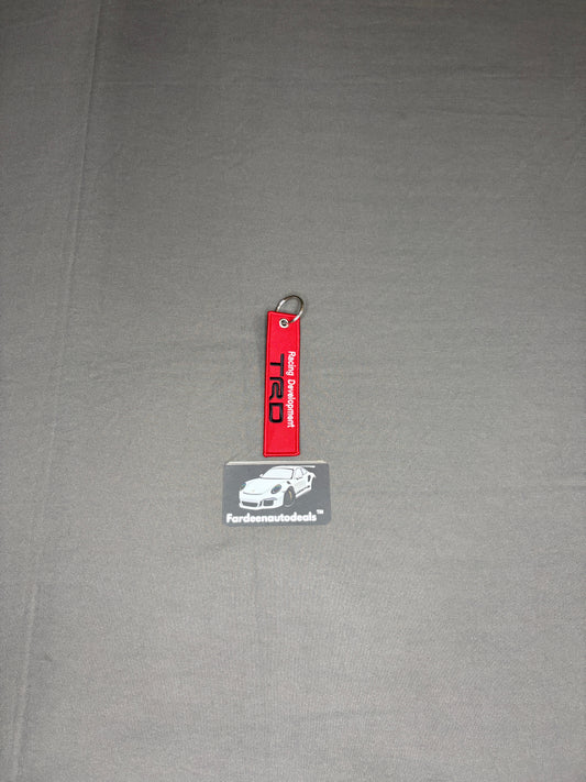 TRD Racing Red Single-Layer Fabric Car Keychain