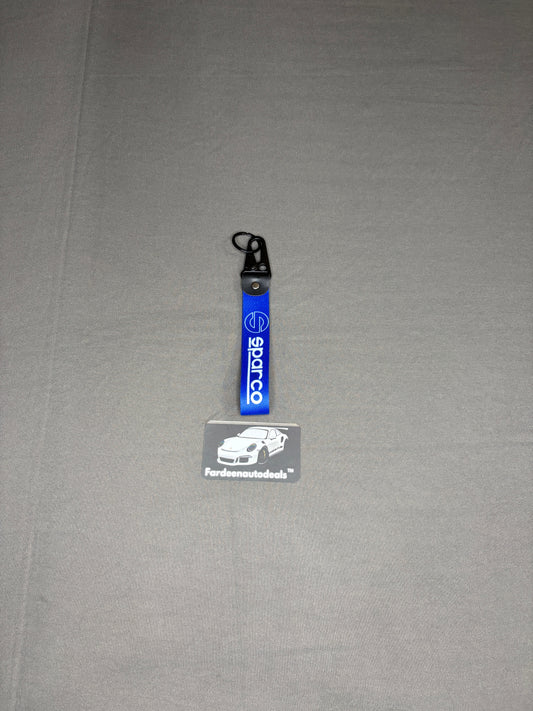 SPARCO Blue Double-Layer Fabric Car Keychain