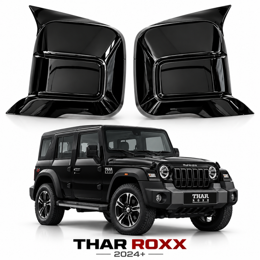 Mahindra Thar Roxx Side Mirror Cover – Batman Style | Gloss Black | 2024+