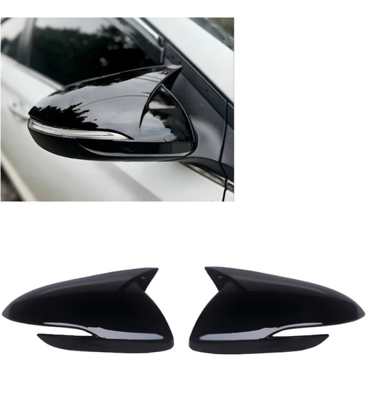 Hyundai Verna Batman Style Mirror Covers | Gloss Black ABS Finish | Fits 2017-2022 Models
