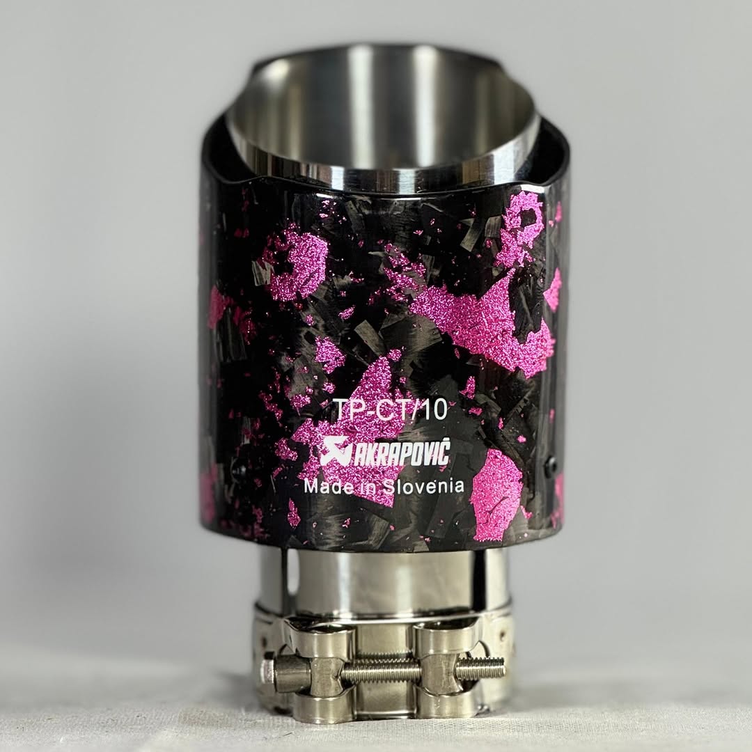 Akrapovic Exhaust Tip | Pink Forged Carbon Single Tip