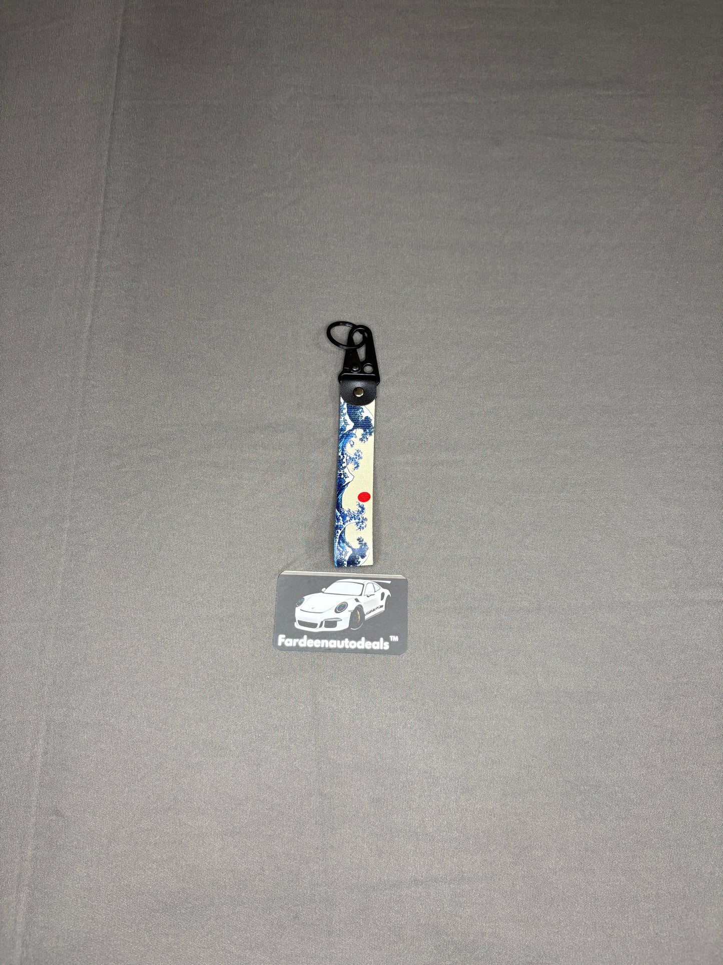 Japanese Wave Double-Layer Fabric Car Keychain