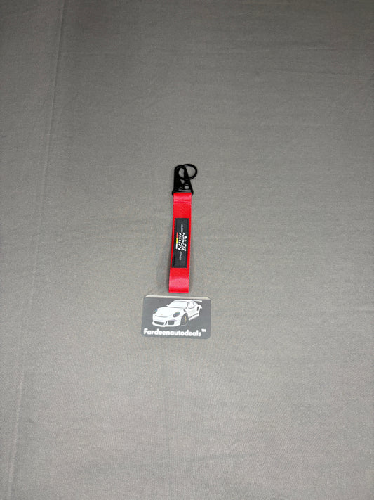 JDM Racing Red Double-Layer Fabric Car Keychain