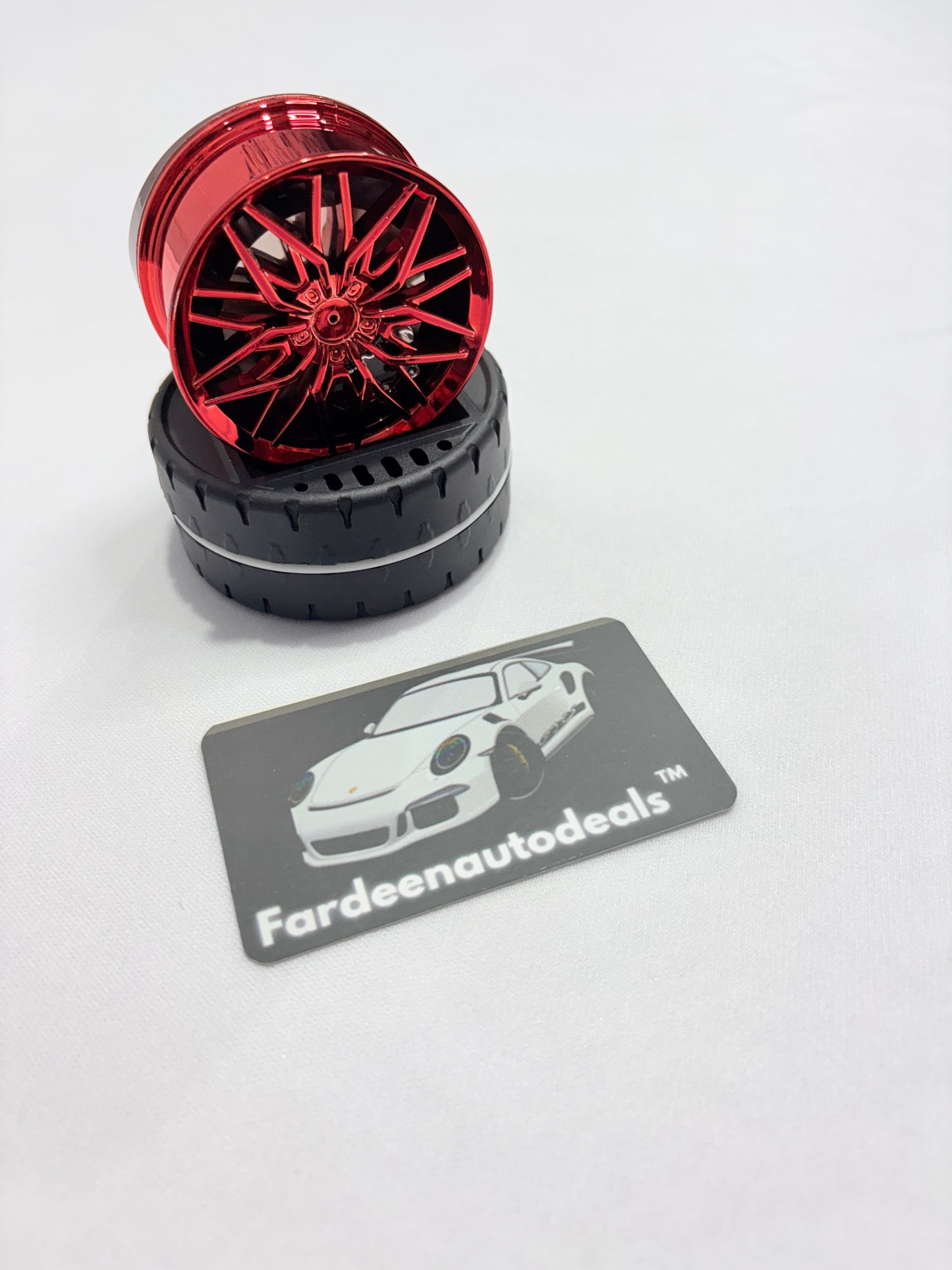 Solar Alloy Wheel Car Air Freshener – Rotating Dashboard Perfume
