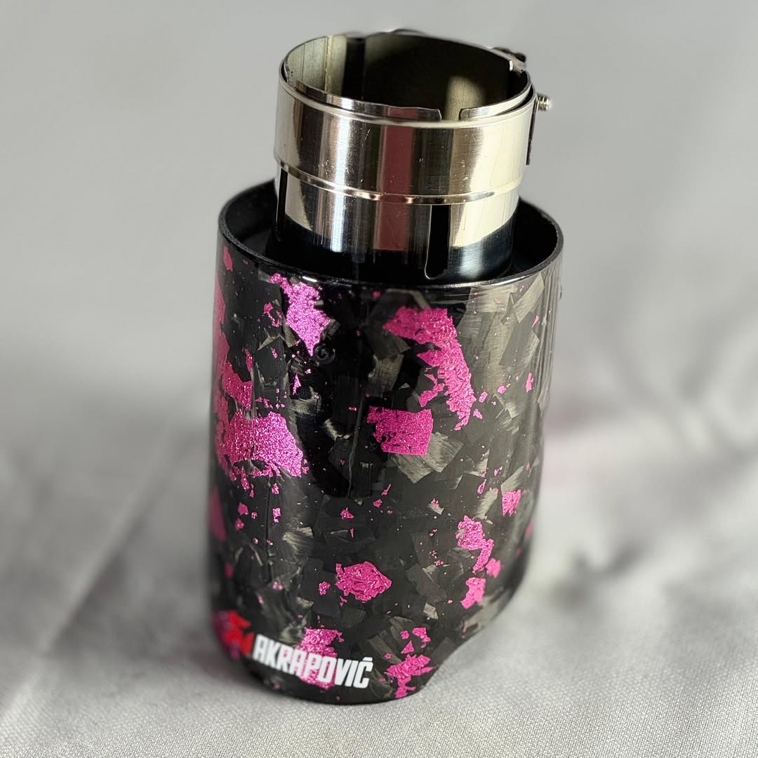 Akrapovic Exhaust Tip | Pink Forged Carbon Single Tip