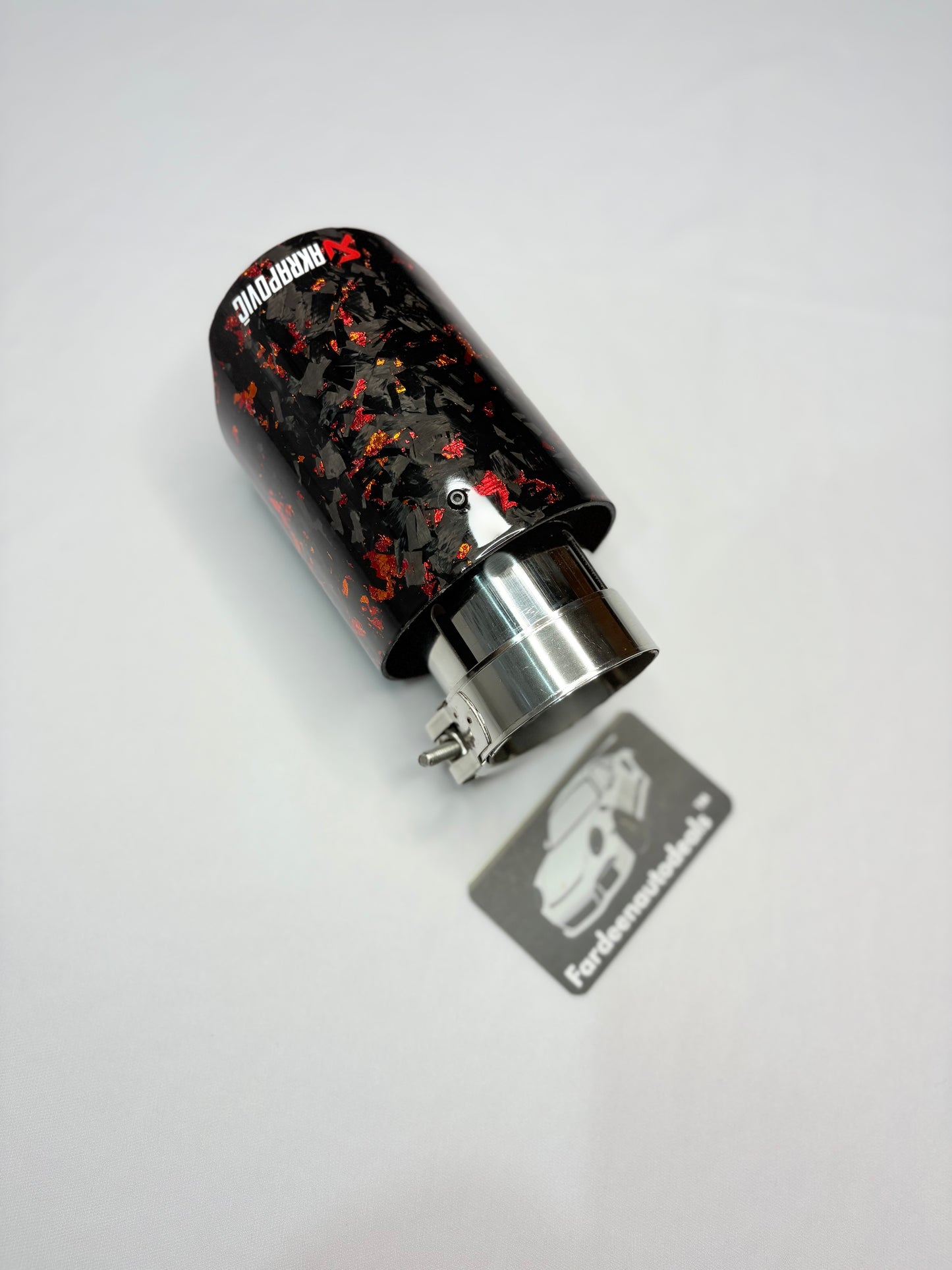 Akrapovic Exhaust Tip | Red Forged Carbon Single Tip