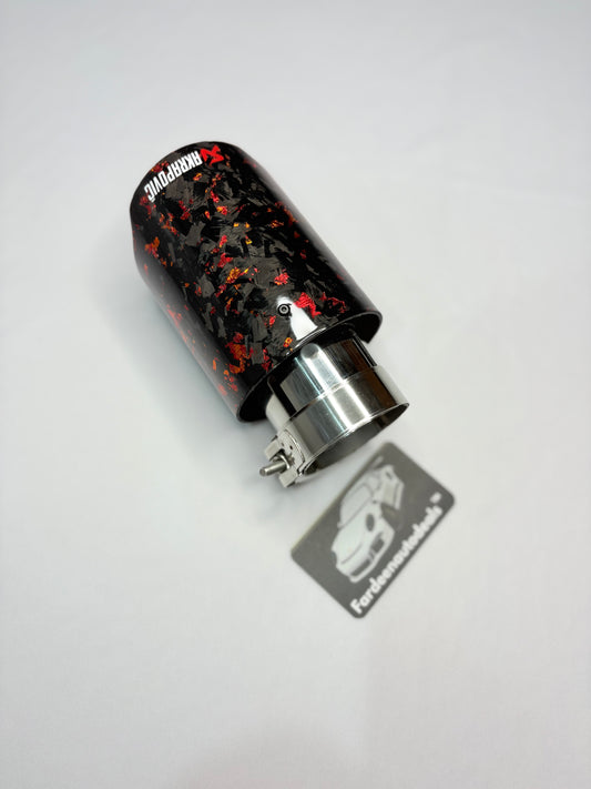 Akrapovic Exhaust Tip | Red Forged Carbon Single Tip