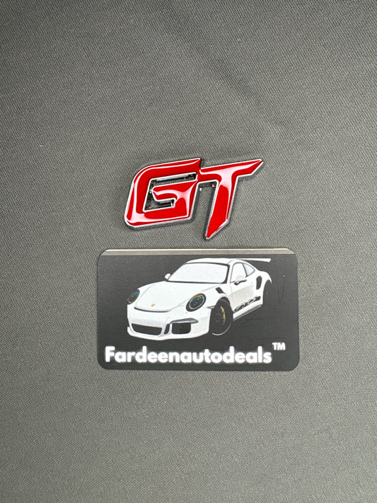 GT Premium Metal Car Logo Badge | Gloss Finish