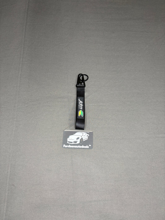 JDM Arrow Black Double-Layer Fabric Car Keychain