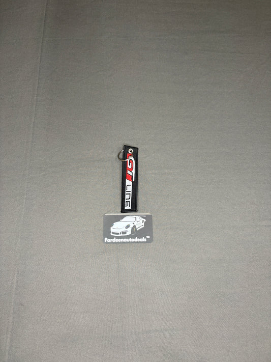 GT Line Black Single-Layer Fabric Car Keychain