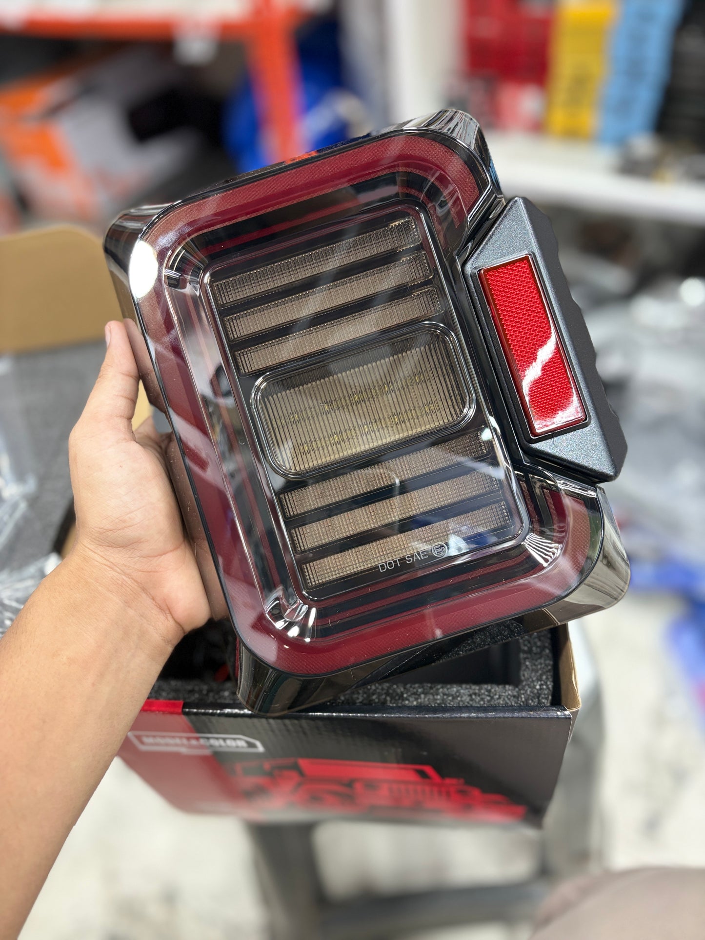 Mahindra Thar Wrangler-Inspired LED Tail Lights | Smoke + Red | Welcome Feature