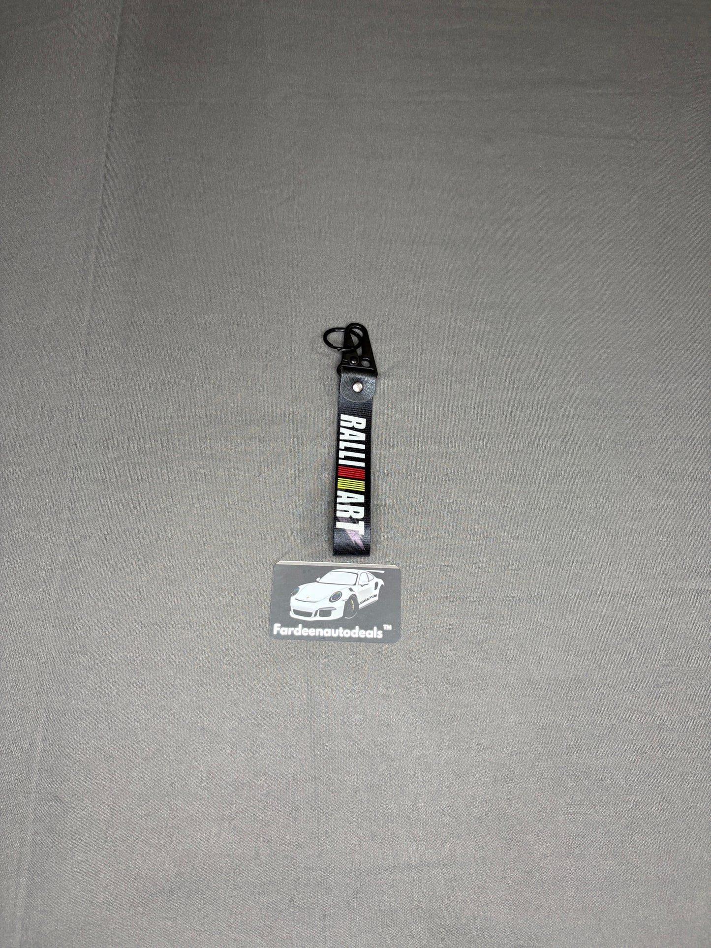 Ralliart Double-Layer Fabric Car Keychain
