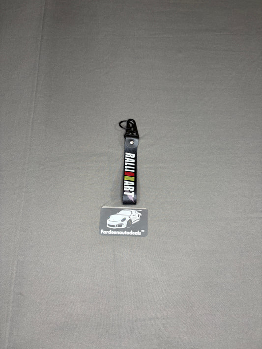 Ralliart Double-Layer Fabric Car Keychain