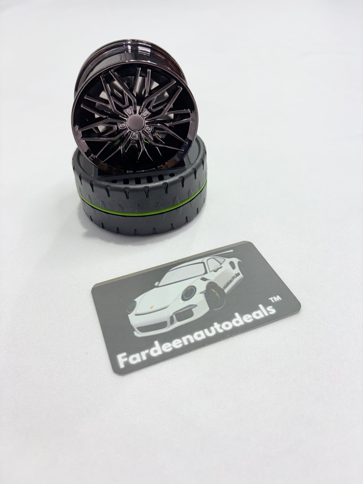 Solar Alloy Wheel Car Air Freshener – Rotating Dashboard Perfume