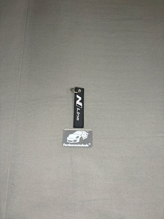 N Line Black Single-Layer Fabric Car Keychain