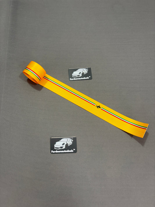 Imported Ferrari Stripe Style Seat Belt Webbing (Single Piece) – Luxury Racing Interior Upgrade (Yellow)