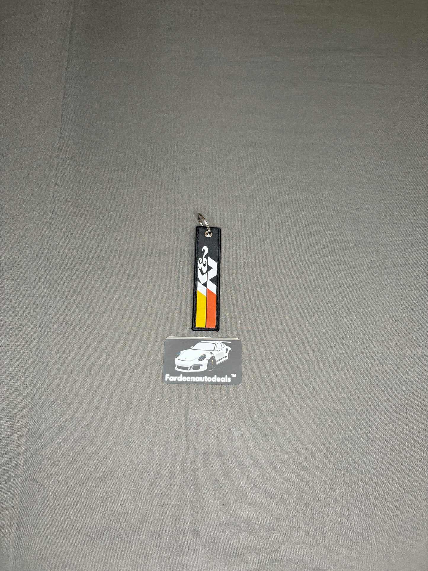 K&N Style Black Single-Layer Fabric Car Keychain