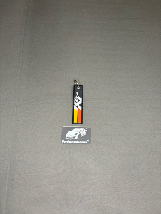 K&N Style Black Single-Layer Fabric Car Keychain