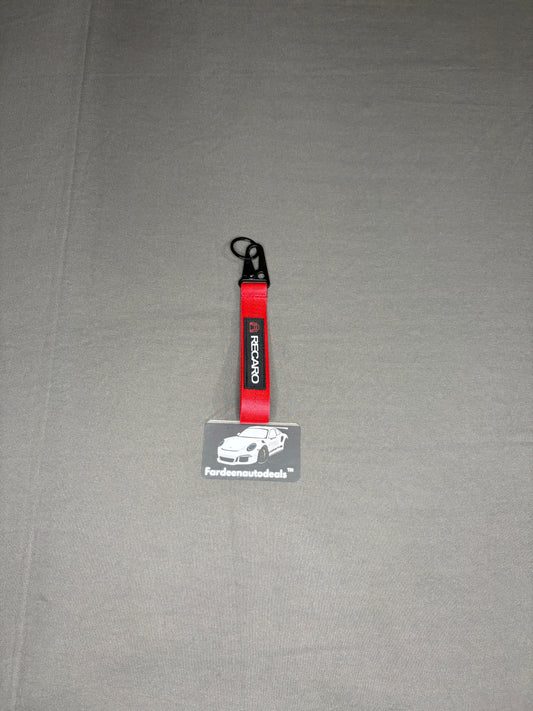 RECARO Red Double-Layer Fabric Car Keychain