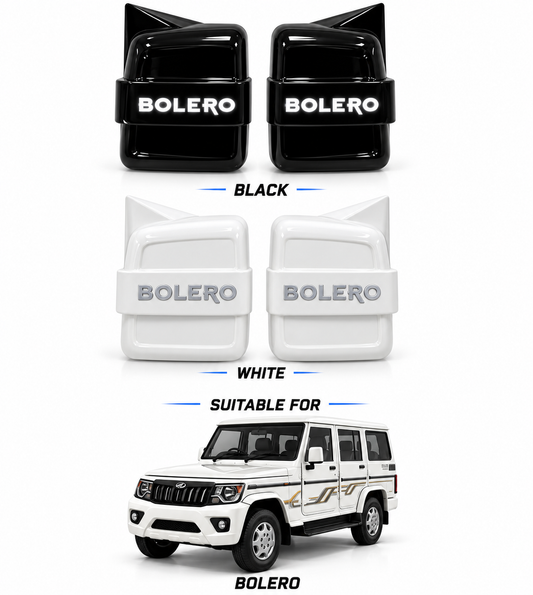 Mahindra Bolero Side Mirror Covers – Black & White | Bolero Edition