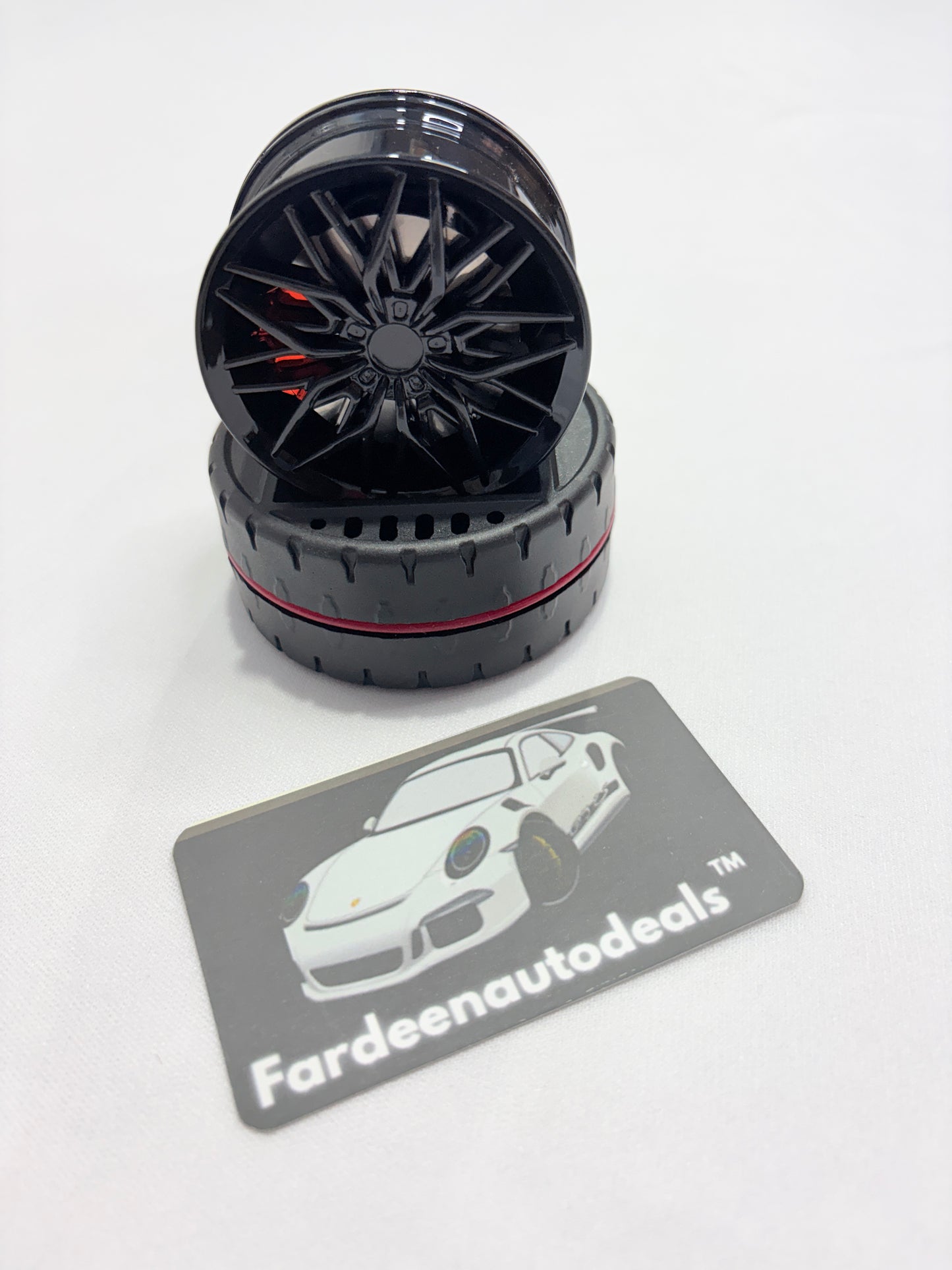 Solar Alloy Wheel Car Air Freshener – Rotating Dashboard Perfume