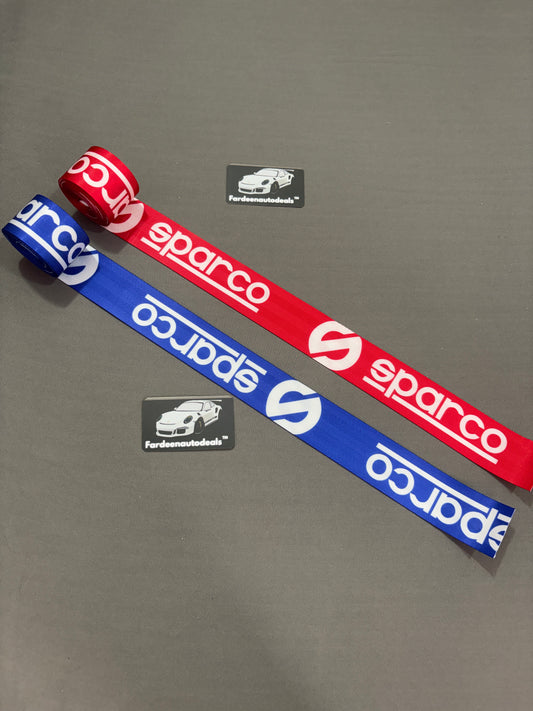 Imported Sparco Style Seat Belt Webbing (Single Piece) – Racing Interior Upgrade (Red/Blue)