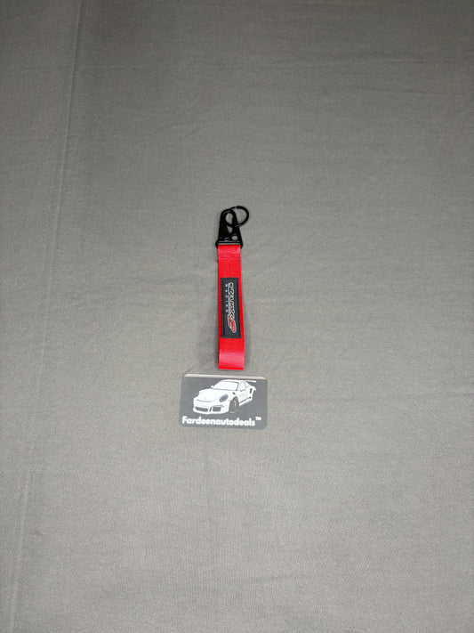 EKUNKS Racing Red Double-Layer Fabric Car Keychain