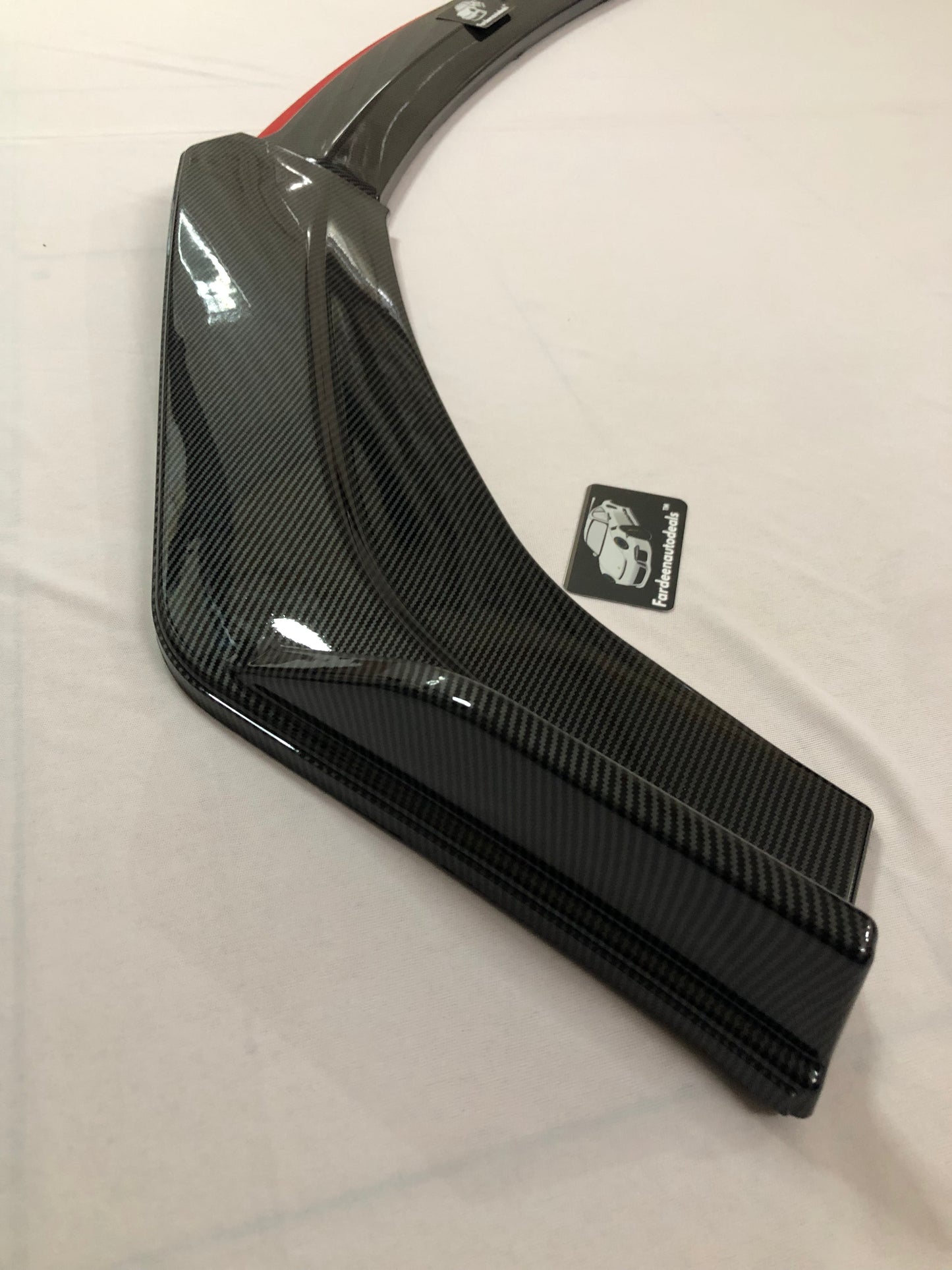 Universal 4 Pc Front Splitters with Red Lip | ABS