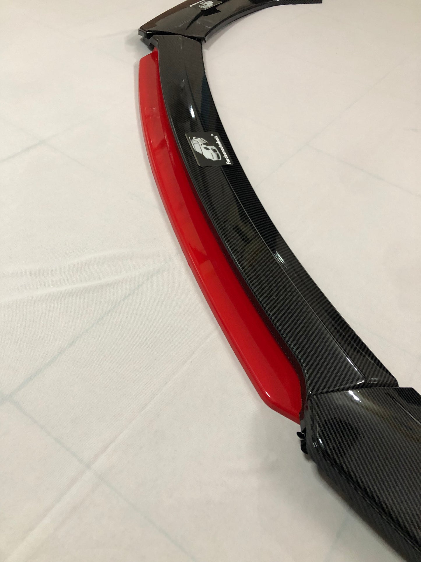 Universal 4 Pc Front Splitters with Red Lip | ABS