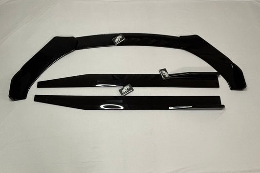 Glossy Black Front Splitter & Side Skirt Kit – Universal Fit