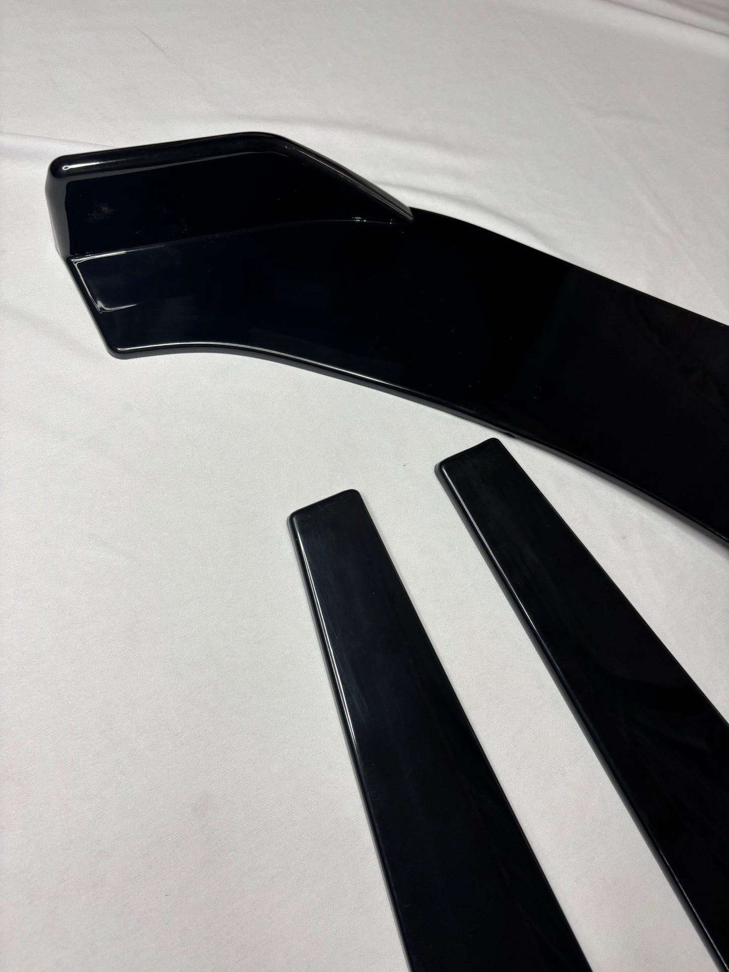 Glossy Black Front Splitter & Side Skirt Kit – Universal Fit